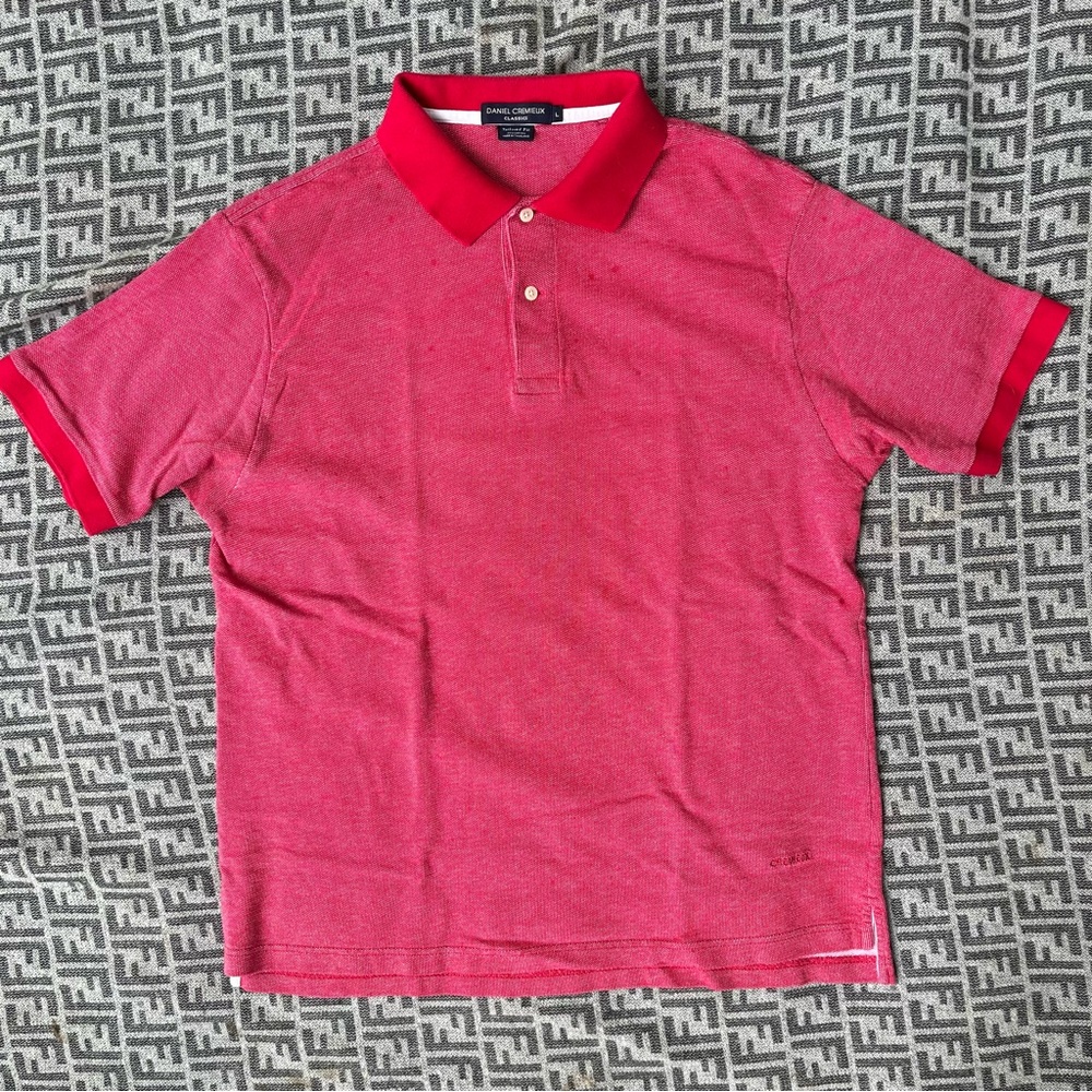 DANIEL CREMIEUX Classics Short Sleeve Heather Polo Shirt - L